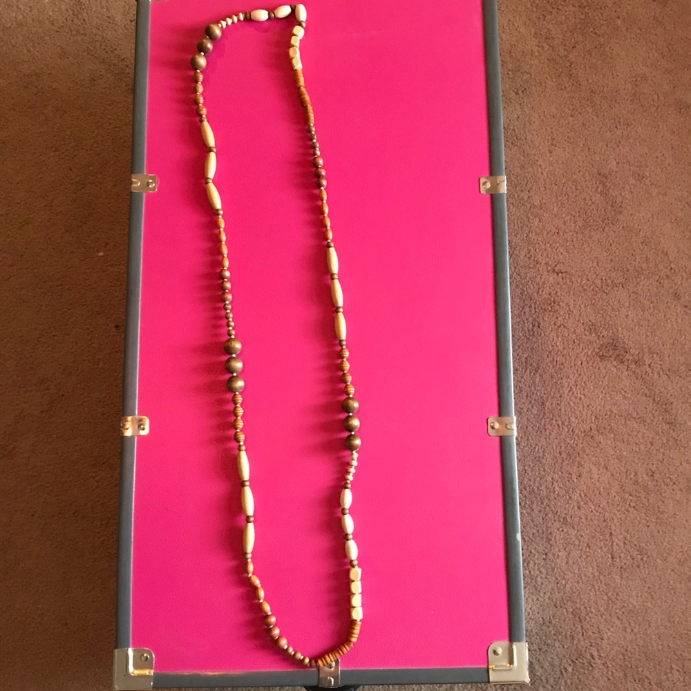 Wood bead necklace